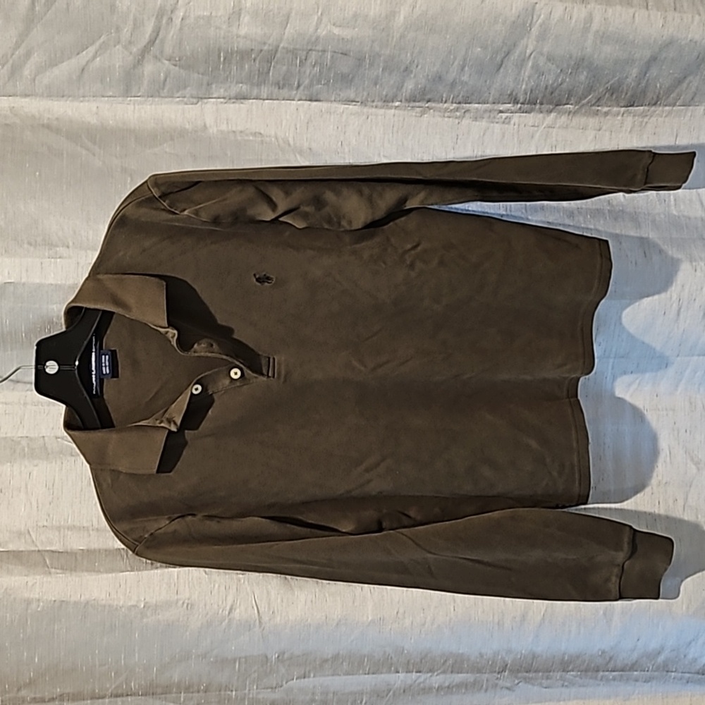 Ralph Lauren Olive Green Long Sleeve Polo Top